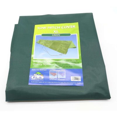 Green tow hitch cover for caravans and trailers