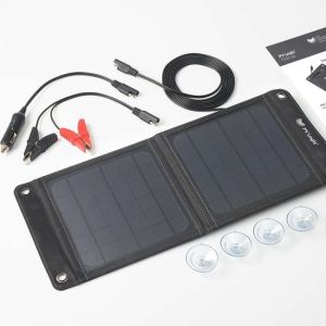 Fold up 12v leisure battery solar panel with fittings