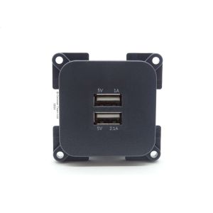 C-Line Twin USB Socket - Dark Grey