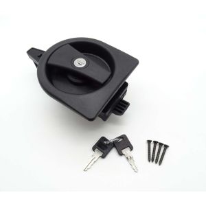 Black external and internal Caraloc door handle and lock