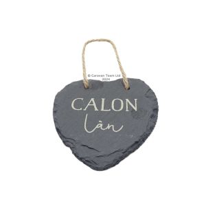 Calon Lan slate heart with twine hanger