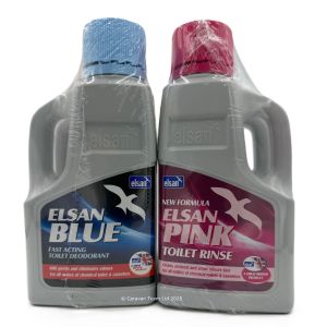 Elsan toilet fluid Blue & Pink twin pack of 1 litre bottles
