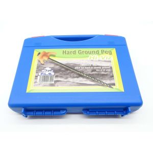 Box of 20 Heavy Duty Hi-Viz Hard Ground Pegs - Orange Top