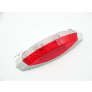 Red and white marker light with off white base