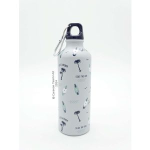 Surf beach themed aluminium water bottle