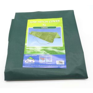 Green tow hitch cover for caravans and trailers