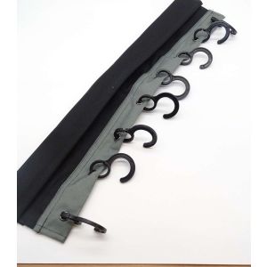 Fabric coat organiser with 8 plastic hooks