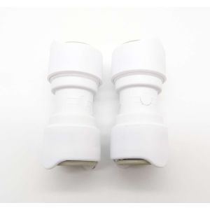 2 white 15mm straight quick connect connectors