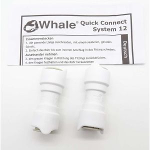 Whale Equal Straight 12mm Quick Connect Water Pipe Connector